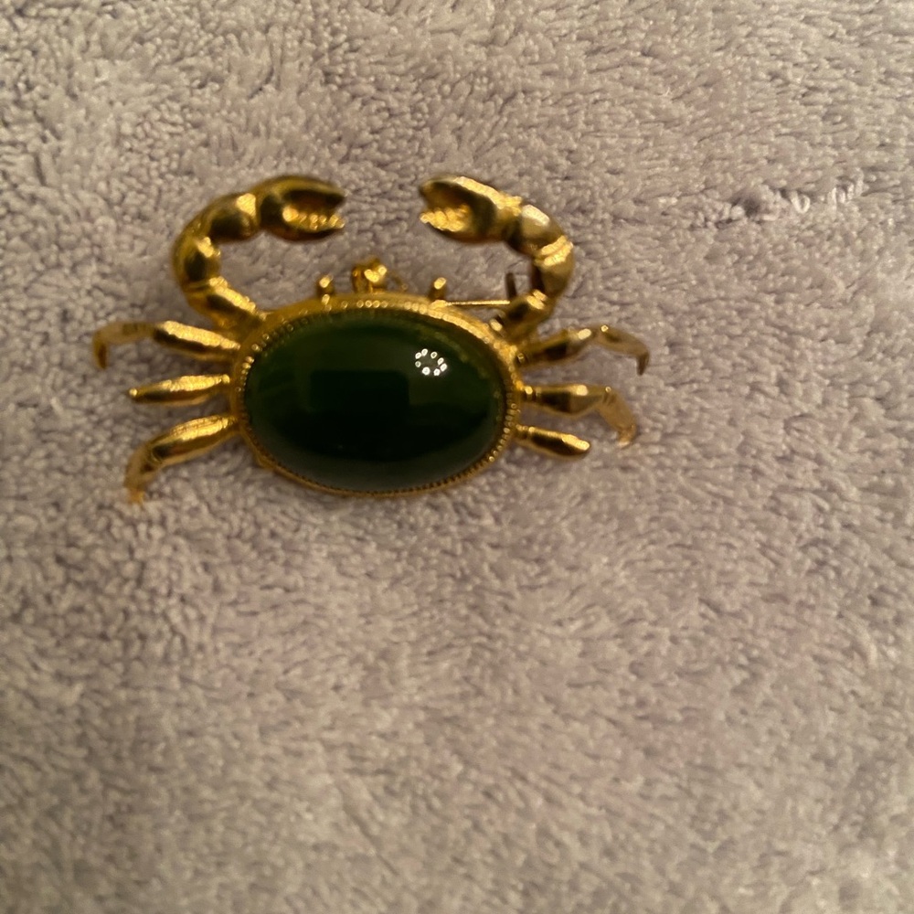 Gold and Green Brooch